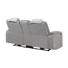 Epic Grey Power Reclining loveseat with Power Headrest, LED and Bluetooth Speaker
