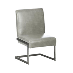 Agamemnon Upholstered with Dining Chair with Cantilever Base, Set of 2, Gray