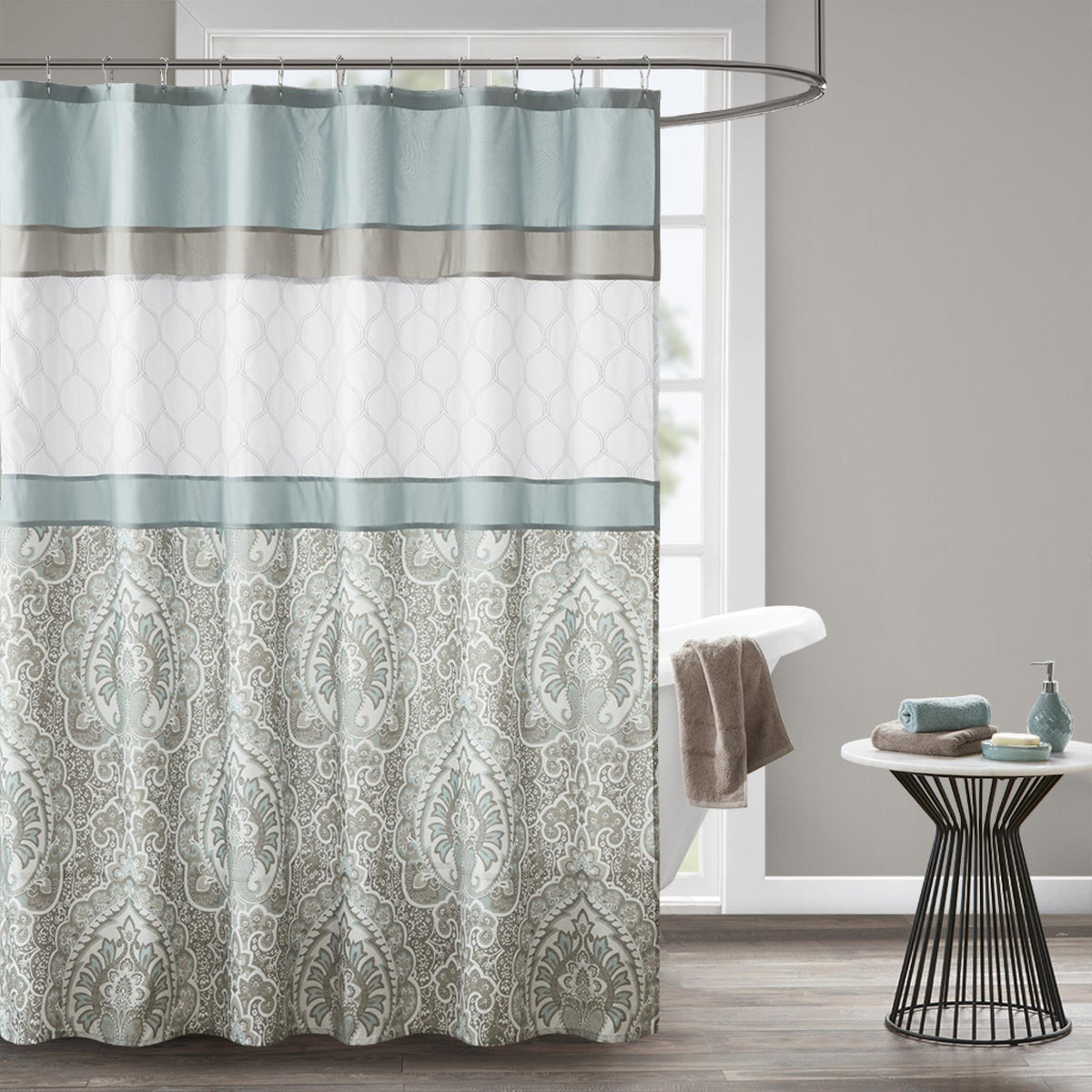 Archive and Embroidered Shower Curtain