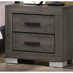 Bedroom Furniture Traditional Look Unique Wooden Nightstand Drawers Bed Side Table Grey
