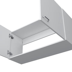 Wall cabinet 19"H, two Doors, two internal Shelves, White