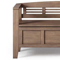 Showcase 48 inch Wide Solid Wood Entryway Storage Bench in Rustic Natural Aged Brown