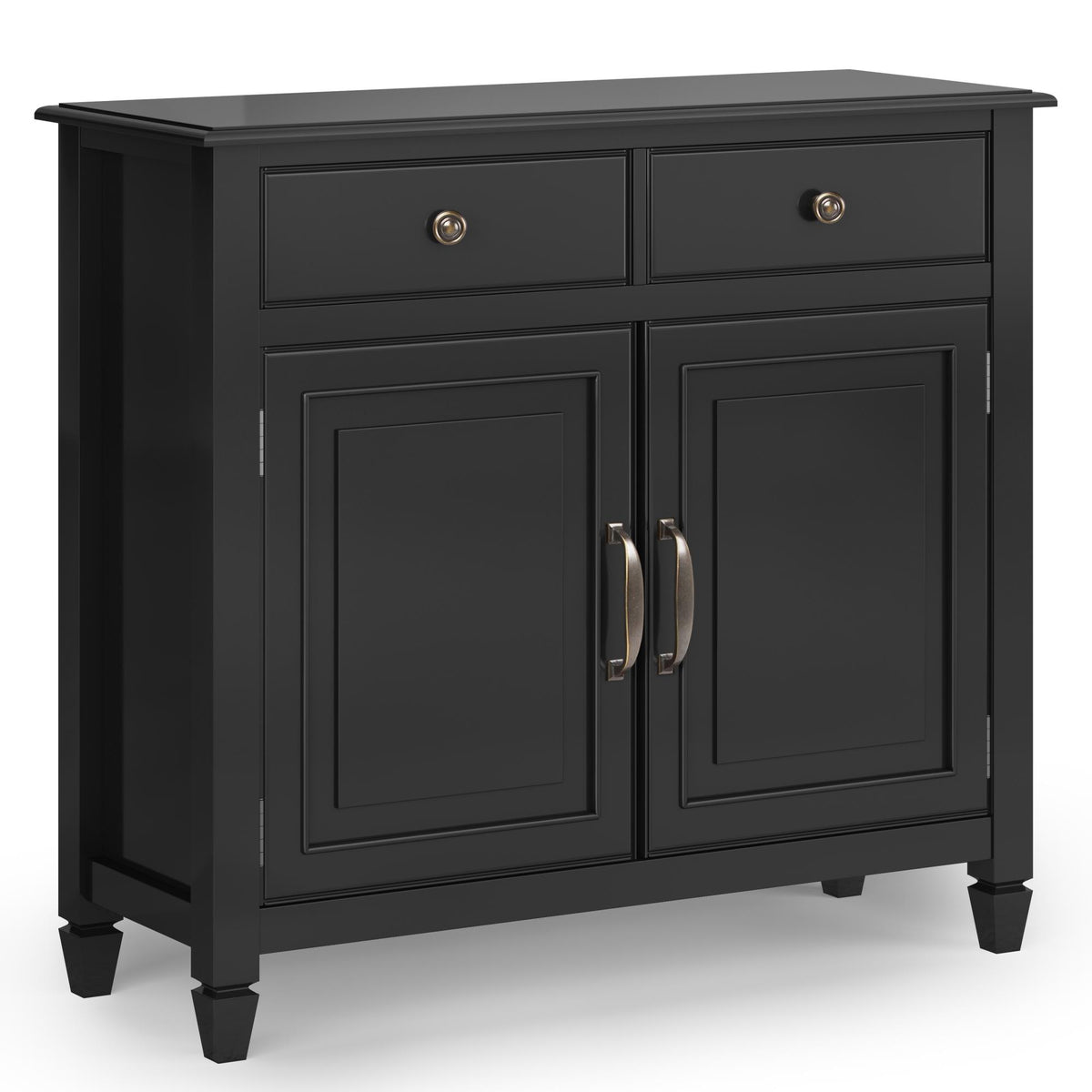 Celestia Solid Wood Entryway Storage Cabinet in Black