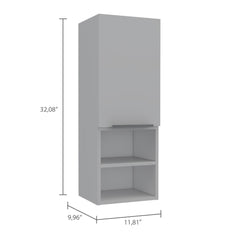 Legend Bathroom Cabinet, Two Internal Shelves, Two External Shelves, Single Door -White