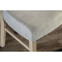 Transitional Style 2pc Side Chair Tapered Legs Contour Back Padded Seat Gray Finish Dining Room