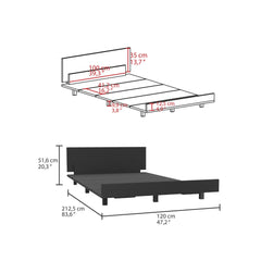 Lyra Twin Bed Base, Headboard -Black