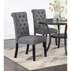 Avalon Fabric Set of 2 Dining Chairs Contemporary Plush Cushion Side Chairs Tufted Back Chair Kitchen Dining Room