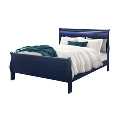 SHOWCASE BLUE QUEEN BED WITH LED