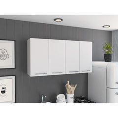 Halo Rectangle Four Swing Doors Wall Cabinet White