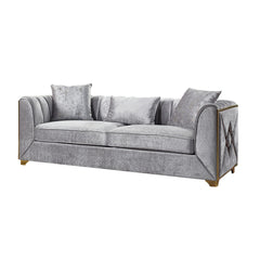 Demeter 2Pc Modern Living Room Set in Silver
