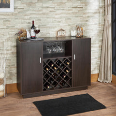 Story Espresso Finish Wine Cabinet
