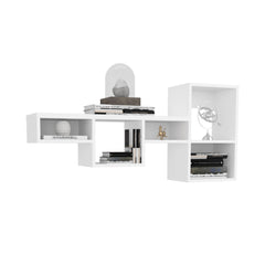 HECUBA 47" Wide 7-Tier Wall Shelf, Cube Shelf Modular Shelf for Living Room, Home office, Bedroom White