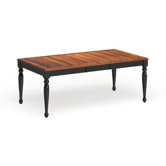 Two-Tone Finish Antique Oak And Black Elegant Country Style 1pc Dining Table Dining Room Wooden