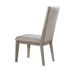 Paris Fabric & Gray Oak Finish Side Chair (Set of 2)