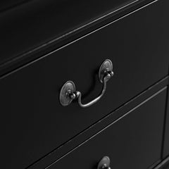 Transitional Style 1pc Nightstand Dust Proof Case English Dovetail Drawers Hanging Handles Bracket Feet Black Finish Bedroom Furniture
