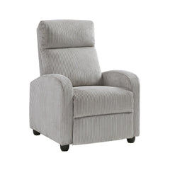 Hecuba Manual Push Back Reclining Chair with Light Gray Ribbed Corduroy
