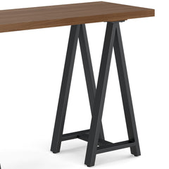 Crest - Solid Walnut Veneer and Metal Console Sofa Table - Walnut