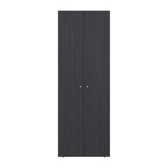 Home 2 Door Closet System, Four Fixed Shelves, Compact Wardrobe for Bedroom Organization, Laundry Room Organization, Utility Room Organization, Freestanding Storage Furniture, Black