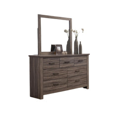 Natural Finish Striking Wooden 1pc Dresser Drawers Storage bedroom Furniture