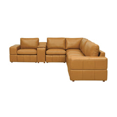 Large Arm Leather Match Upholstery Modular Sectional