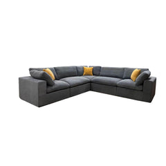 Coffee Bean Like Upholstery Full Compressed Modular Sectional with Toss Pillows