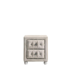 Neptune Beige Fabric Nightstand