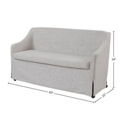 Aurora Covered Settee with Casters