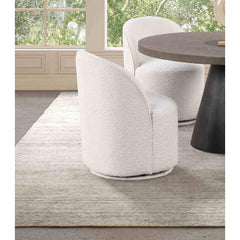 Contemporary Style 1pc Dining Swivel Chair 360 Rotate White Finish Dining Room