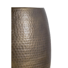 HECUBA Modern Contemporary Aluminum material 21" Height End Table, Side Table with Glossy Hand Hammered Design Antique Gold