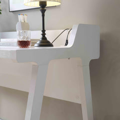 Home office writing desk Ground outlet USB-A ports finished on the back Wooden leg frame