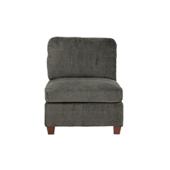 1pc ARMLESS CHAIR ONLY Grey Chenille Fabric Modular Armless Chair Cushion Seat Living Room Furniture