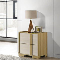 Quasar Natural 2-drawer Nightstand Bedside Table