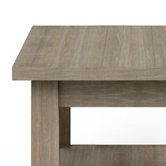 Warm Shaker Solid Wood 14 inch Wide Transitional Narrow Side Table in Distressed Grey