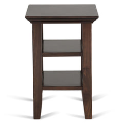 Eternity Solid Wood Narrow Side Table in Brunette Brown