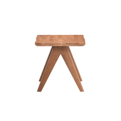 Natural Wood Armchair and Matching Square End Table, 2-Piece Living Room Set