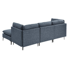 Linen Upholstered Modular Sectional with Metal Legs