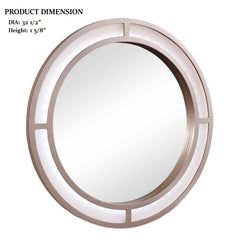 Glam Style 1pc Vanity w/ Padded Stool Set 3mm Mirror Storage Drawers LED On Mirror Tiffany Blush Finish Bedroom Furniture