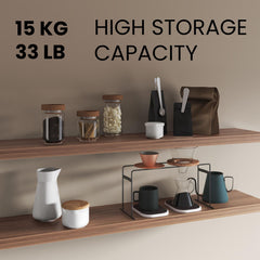 Demeter 1.5" H, 2 Shelves, Walnut - Living Room
