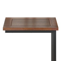 Orion - Wide C Side Table - Dark Cognac Brown