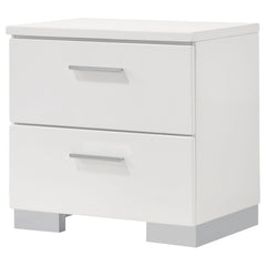 Poem White High Gloss 2-drawer Nightstand