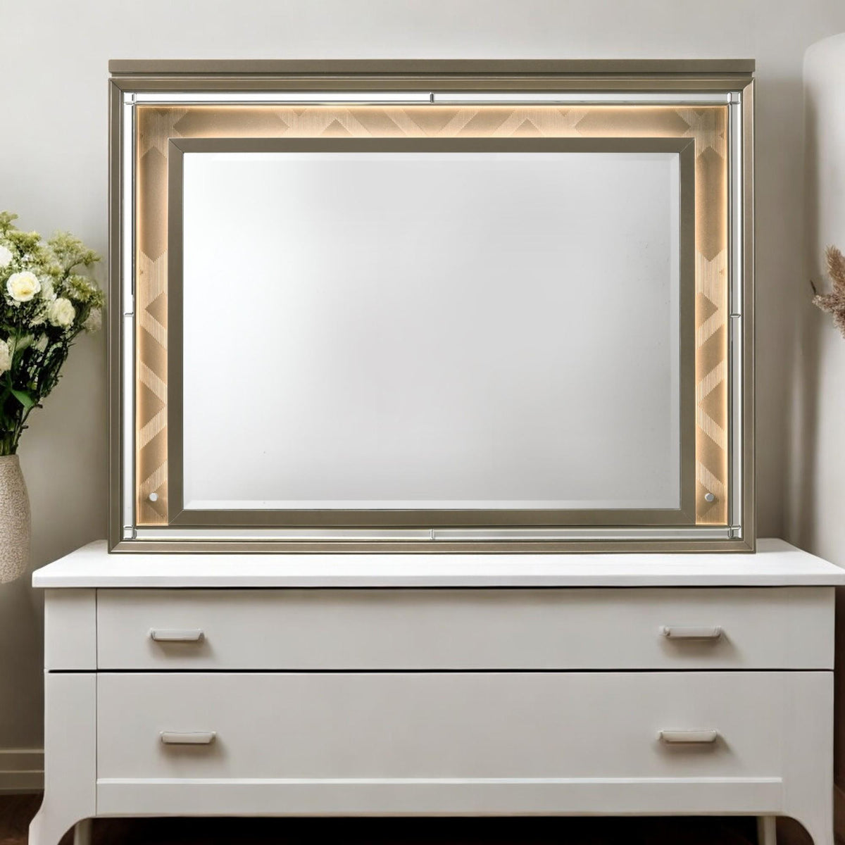 Fable Dark Champagne Finish Mirror W/Led
