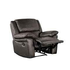 Black Finish Transitional Manual Recliner Chair Pillow Arms Welt Trim Primary Living Room