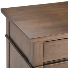 Aegisthus 24 inch Wide Solid Wood Bedside Table in Rustic Natural Aged Brown