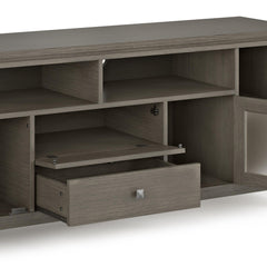 Gallery 72 inch Wide Solid Wood TV Stand in Farmhouse Grey For TVs up to 80 inches