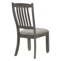 Eternity Dining Height Side Chairs 2pc Antique Gray Wood Frame Fabric Upholstery