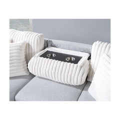 SONATA LIGHT GREY/WHITE REVERSIBLE PULL OUT SOFA BED