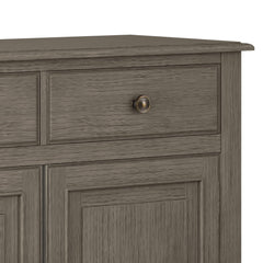 Celestia Solid Wood Entryway Storage Cabinet in Farmhouse Grey