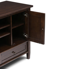 Warm Shaker 47 inch Wide Solid Wood TV Stand in Tobacco Brown For TVs up to 50 inches