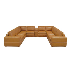 Large Arm Leather Match Upholstery Modular Sectional