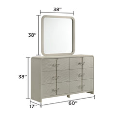 Lyric Elegant Beige Framed Mirror made with wood(Includes Only Mirror)